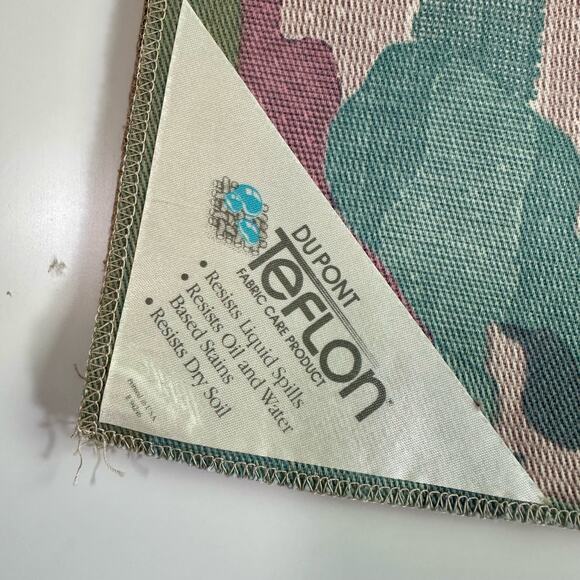 Set 4 VTG John Wolf Fabric Cotton DuPont Teflon Finish 1970s Floral Samples - Picture 6 of 8